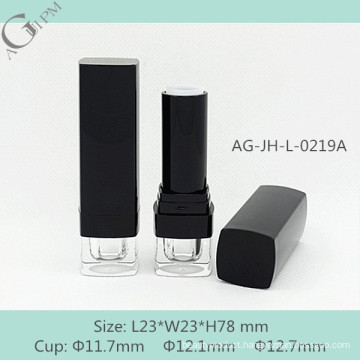 AG-JH-L-0219A Cup Size 11.7 12.1 12.7mm Novel Design Transparent-Bottom Square Lipstick Empty Tube